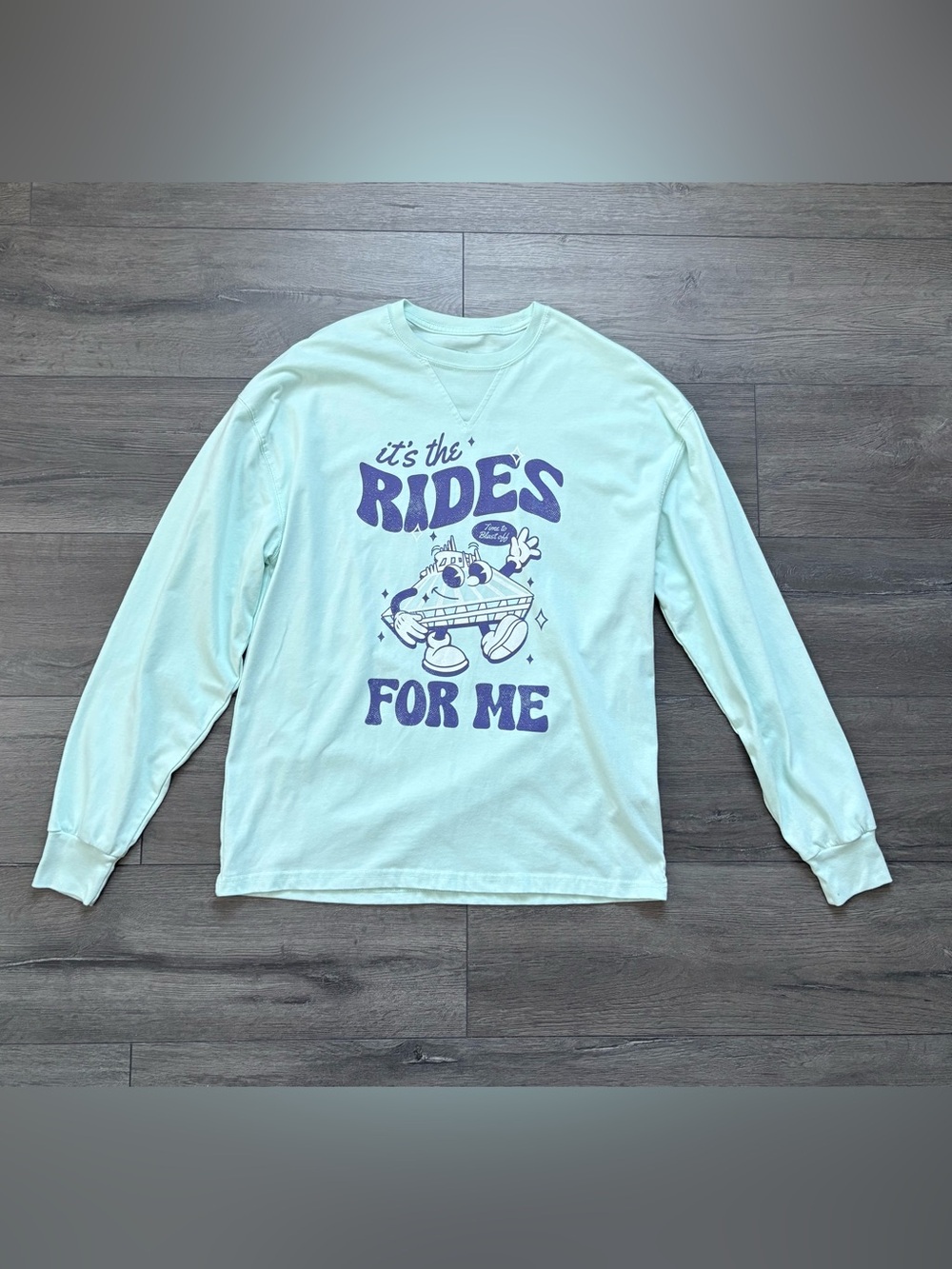 Disney Mens Long Sleeve Shirt Space Mountain It's the Rides For Me Size Medium